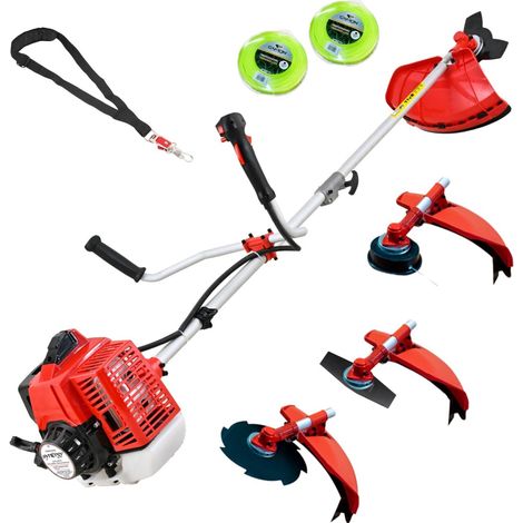 Synergy Desbrozadora Gasolina 65cc 4,9CV Profesional 4 en 1, motor 2T, discos 2 y 3 puntas, cabezal automático