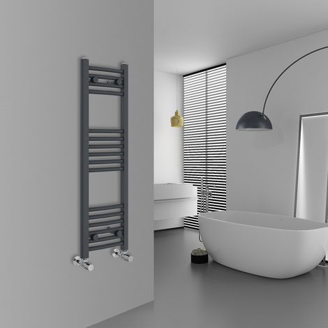 WarmeHaus Curved Anthracite Bathroom Ladder Radiator 1000x300mm (1/5)