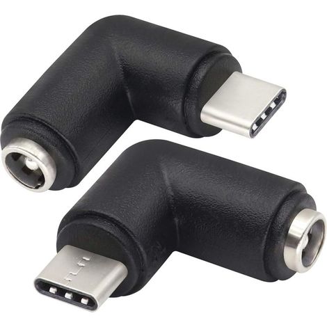 (2Pack/Type C)90 Degrés Type C USB Mâle vers DC 5.5x2.1mm Connecteur Femelle DC Barrel Jack Adaptateur Secteur Type C Connecteur USB 5V pour Dispositif de Chargement USB de Type C (1/5)
