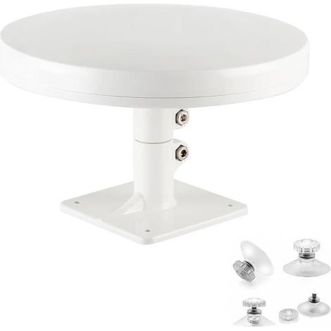 Antenne TV TNT HD 4K Omnidirectionnelle 65dB + 4 socles à ventouses - Camping Car Caravane Camion Fourgon Bateau Poids Lourd