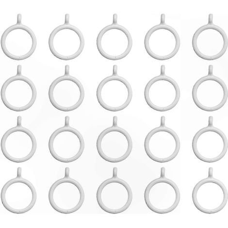 Weiße Gardinenringe aus Kunststoff, 25 mm Innendurchmesser, 20er-Packung (1/5)