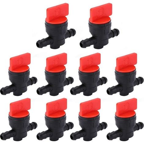 Lot de 10 vannes d'arrêt/de coupure de gaz carburant droites en ligne de 1/4" pour petits moteurs-Crezuo (1/4)
