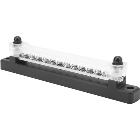 Barre de distribution 150A, 12 bornes de raccordement avec couvercle transparent, bloc de jonction pour voiture, bateau, camping-car et caravane, protection robuste (1/5)