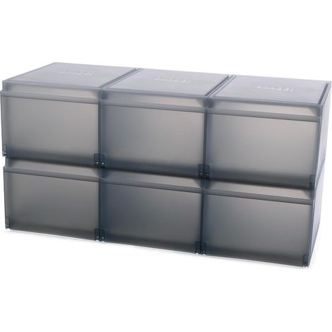 Aufbewahrungsboxen set joseph joseph taupe kunststoff 6 stück