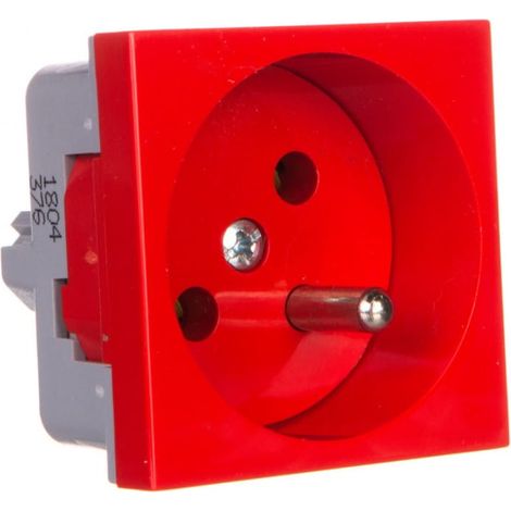 Enchufe individual 16A 2P+Z rojo QP 45X45 BB