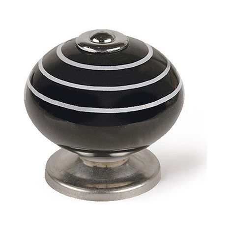 Bouton de meuble  Style décoratif  En Porcelaine - Acier  Fini noir - Blanc  Mesures 404036mm  Système de fixation  Comprend des vis M4  4 unités - talla (1/4)