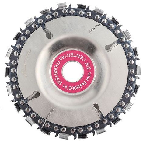 Schleifscheiben für Kettensägen, stabiles und sicheres Material aus silberfarbenem Stahl, gute Bedienbarkeit, Holzschnitzscheibe für 100/115 mm Winkel (1/5)