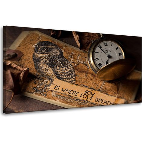 Leinwanddruck Vintage-Retro-Uhr 80x40 cm