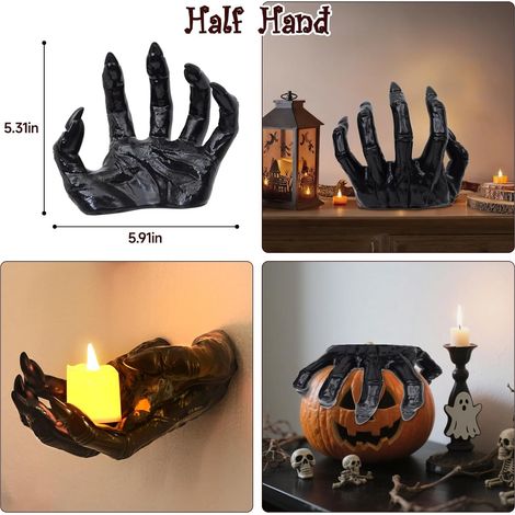 Décoration Halloween Main de Démon Réaliste - Fausse Main Effrayante pour Bureau ou Maison, Accessoire d'Horreur (Modèle Petit Ongle 15x2x12,5 cm) - 1 Pièce-lsw