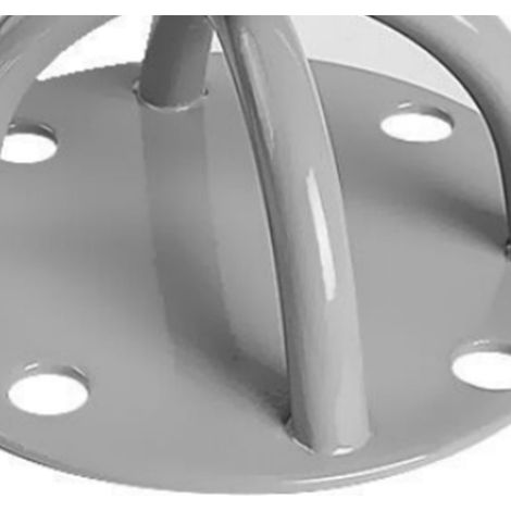 Kit de fixation suspension balançoire en fer anti-rouille forte charge crochet pour hamac ventilateurs chaise suspendue argenté Ø12cm H6cm 1 support + 4 chevilles (1/5)