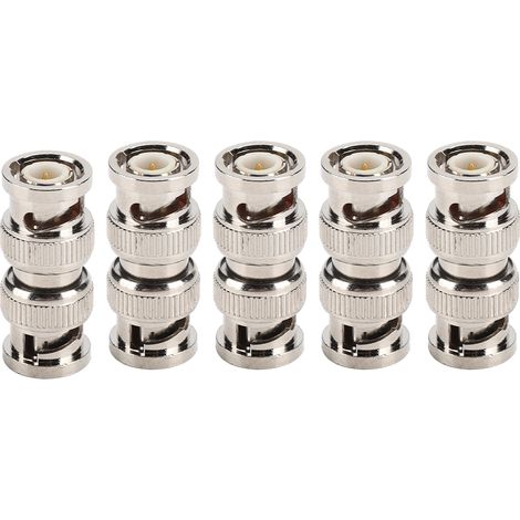 Kit de 5 connecteurs BNC mâle à mâle, impédance 50 ohms, pour systèmes de communication sans fil (1/5)