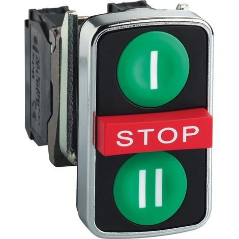 Xb4ba731327 Schneider - Bouton 3 Touches Complet: Vert/vert/rouge - 2no+1nf Harmony Xb4