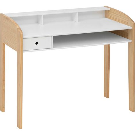 Kinder-Schreibtisch im skandinavischen Stil, Beine aus recyceltem Holz, 100 x 52 x 85 cm (1/5)