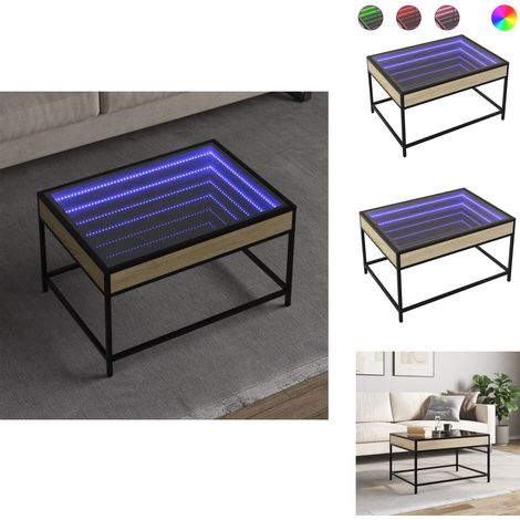 Couchtisch mit Infinity-LED Sonoma-Eiche 70x50x41 cm - Couchtisch - Couchtische - Beistelltisch - Sofatisch (1/5)