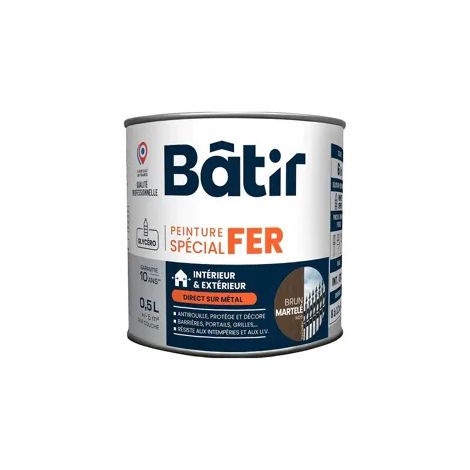 Vernice speciale per ferro martellato Batir marrone M26 0,5l - Batir