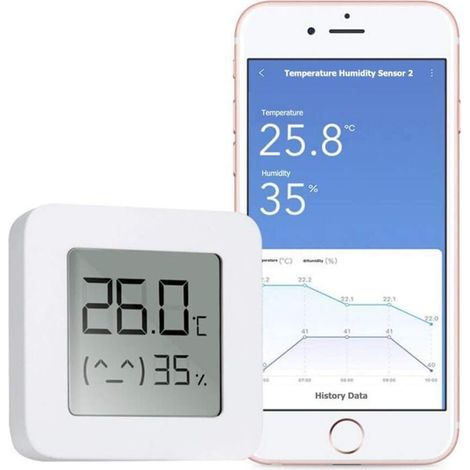 ANDIAMO Hygromètre thermomètre Bluetooth – Mini numérique haute précision – Moniteur température humidité pour maison bureau – Affichage LCD clair (1/4)