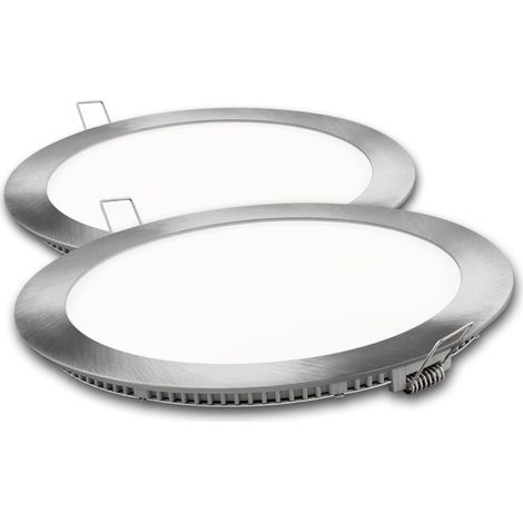 Faretto LED tondo argento matel 18w luce fredda (2 unità)