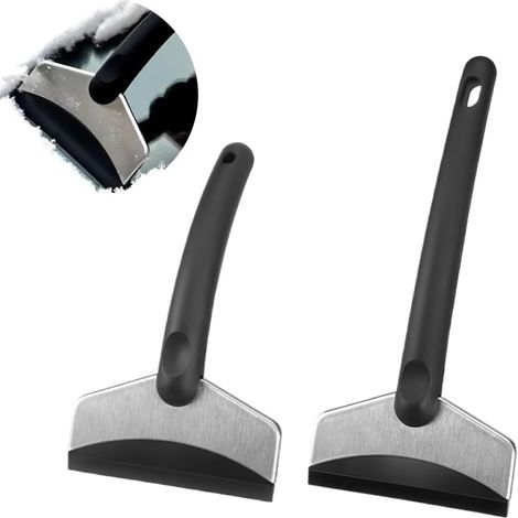 Raclette Antigivre Pare-Brise Voiture, 2 pièces Grattoir à Glace, grattoir à glace en acier inoxydable robuste et plastique ABS, Vitre Voiture Givre pour Fenêtres de Pare-Brise de Voiture (1/5)