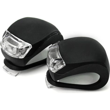 Lampe Guidon Vélo Sécurité LED Silicone Blanc - Pour être vu - 2x (1/3)