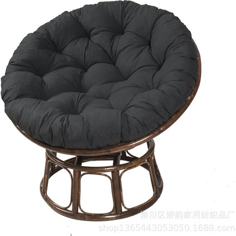 Noir, 100CM 100CM coussin de chaise suspendu coussin de nid d'oiseau coussin de fauteuil en rotin rond (1/5)