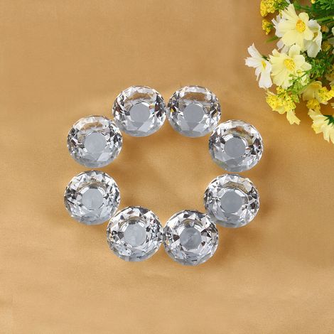 Juego de 8 tiradores de cristal de 40 mm para cajones, armarios y muebles de cocina. (1/5)