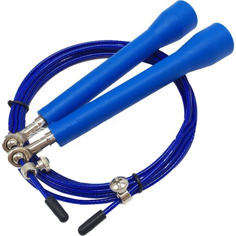 Corde à Sauter Haute Vitesse - Câble Acier 2,5 mm - Rotation 360° - Pour Entraînement Fitness, Boxe, Home Workout - 2,7 m (1/5)