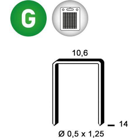 1 440 Agrafes Pf-14 Galvanisées - 10.6x14x0.5x1.25 mm - D-Work