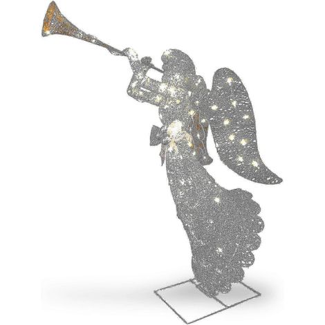 Ange lumineux décoratif de Noël, ornement extérieur LED avec haut-parleur (1/5)