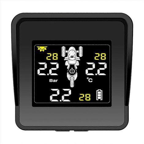 Sistema inalámbrico solar de monitoreo de presión de neumáticos para motocicletas TPMS Monitor de presión de neumáticos Pantalla LCD 3 E (1/5)