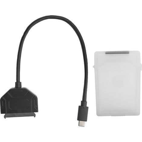 Boîtier de protection blanc pour adaptateur USB 3.0 10G SATA Type-C 2,5 pouces, câble disque dur SSD/HDD externe (1/5)