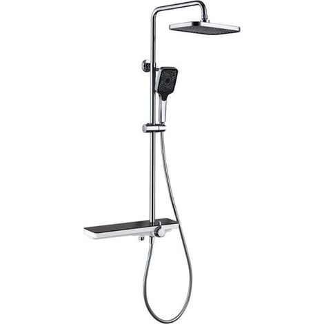 Cleafe - Set Saliscendi Colonna Doccia Con Miscelatore Rubinetto Soffione Doccetta 87349 -