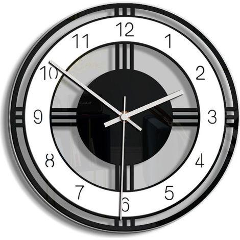Horloge Murale Style Nordique Silencieuse en Acrylique Transparent - Design Épuré et Contemporain pour la Décoration d'Intérieur - Fonctionne sur Pile