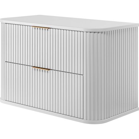 Mobile da bagno, Bianco, maniglia dorata, 80,4 x 51,7 x 41,5 cm (1/4)