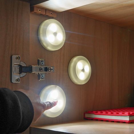 3 Pack Battery Power Remote Control Utility Cupboard LED Lights Indoor Home Wardrobe