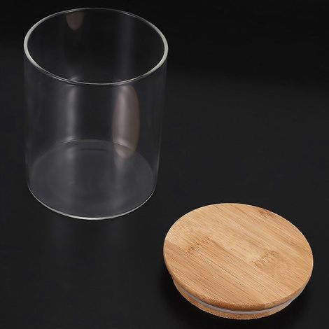 Glasbehälter mit Deckel, 800 ml, transparente Lebensmittelbehälter, Küchenaufbewahrungsset, wiederverwendbare, luftdichte Behälter (1/5)