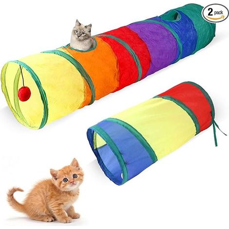 Cat Tunnel Toy, Foldable Pet Tunnel Tube, Interactive Tunnel Toy for Dogs, Rabbits, Cats, Guinea Pigs, and Children (1/4)