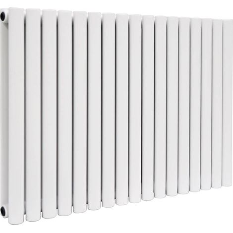 600 x 1004mm White Double Oval Tube Horizontal Radiator