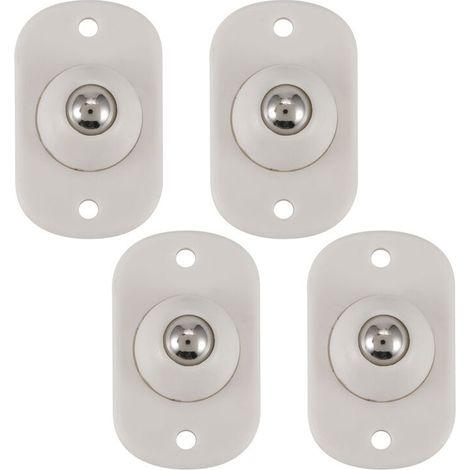4 pièces roulettes pivotantes inox 360° pour meuble, rangement, poubelle (1/5)
