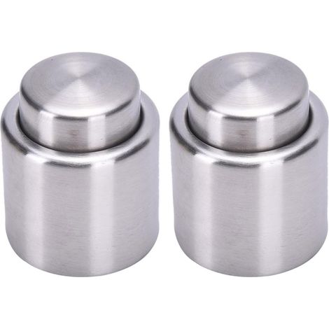 2 bouchons de vin, inox/silicone, pour vin rouge et cave à vin (1/5)