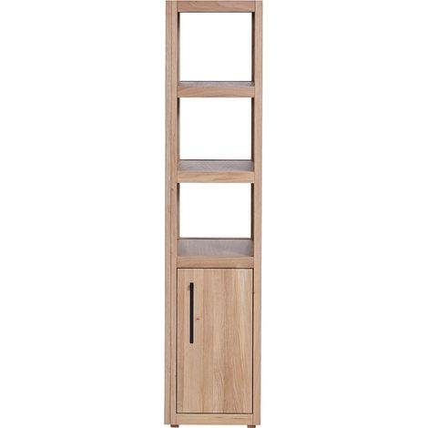 Colonne de salle de bain en chêne avec miroir 3 niche 1 porte - BOSTON (1/5)