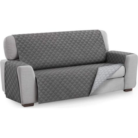 Housse de Canapé Protecteur, Taille 3 Places. Housse Matelasse Réversible. Couleur Grey (1/4)