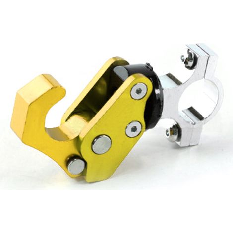 Klappbarer Haken aus Aluminiumlegierung, hohe Tragfähigkeit, robuster Verriegelungsmechanismus, für Motorrad, Roller, Fahrrad, goldfarben (1/4)