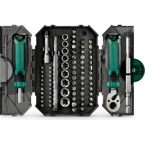 Kit de llaves Allen hexagonales, lote de 80 piezas con vasos (1/5)