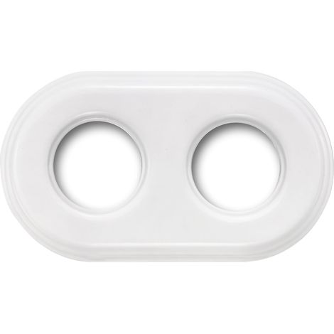 Plaque décorative en porcelaine blanche 2 postes – Compatible avec gamme Garby – Dimensions 175x100x12mm – 31802173 – Fontini