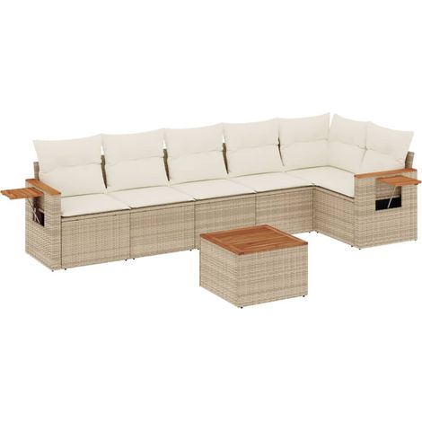 Maison Exclusive - Patio Sofa Set 6 plaza Beige and Cream (1/5)