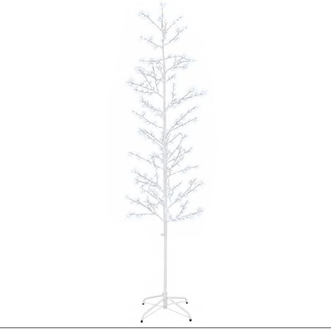 Albero di Natale a betulla Bianco 47 x 210 cm Acciaio 567 LED vidaXL (1/5)