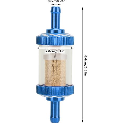 Filtre à carburant pour moto, résistance de coupure thermique ABS, diamètre 6 mm, bleu (1/5)