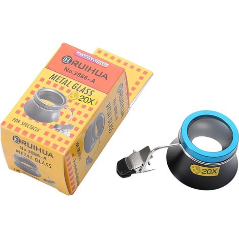 Lupa de bolsillo con clip, múltiples aumentos, 20X (1/2)