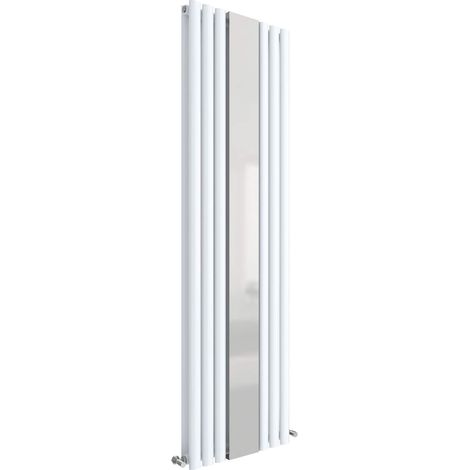 Balterley Pattingham Vertical Double Panel Radiator with Mirror, 1800mm x 499mm - Gloss White