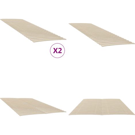 Lattenroste mit 48 Latten 2 Stk. 80x200 cm - Holz Lattenrost - Lattenrost 80x200 - Pappelholz Lattenrost - Zusammenfaltbarer Lattenrost - Lattenrost Für Doppelbett - Home & Living (1/5)